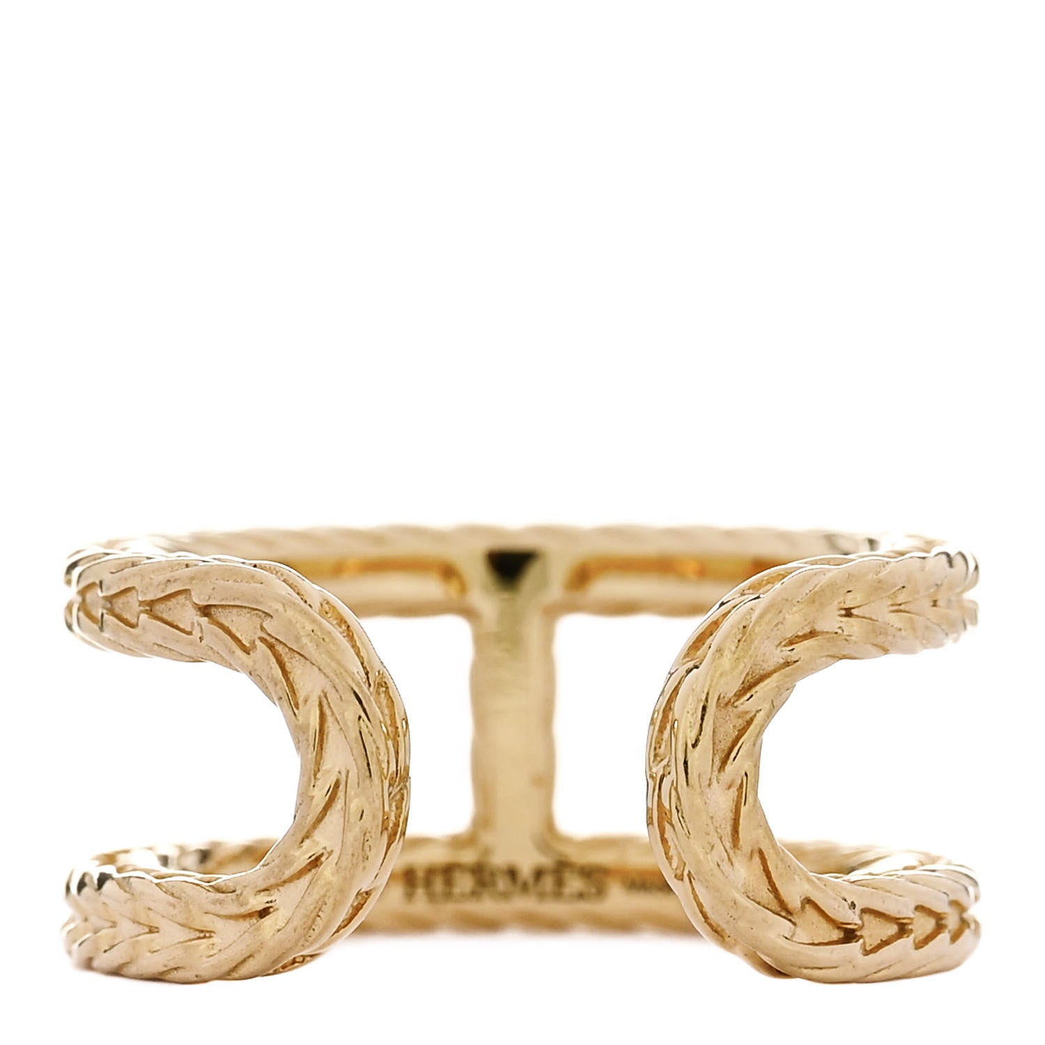Hermes 18K Yellow Gold PM Chain d'Ancre Danae Ring 51 5.75 1 of 5