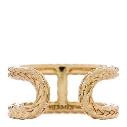 Hermes 18K Yellow Gold PM Chain d'Ancre Danae Ring 51 5.75 1 of 5