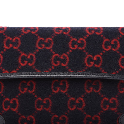 Gucci Covered Wool GG Monogram Slim Belt Bag Navy Red 10 of 10