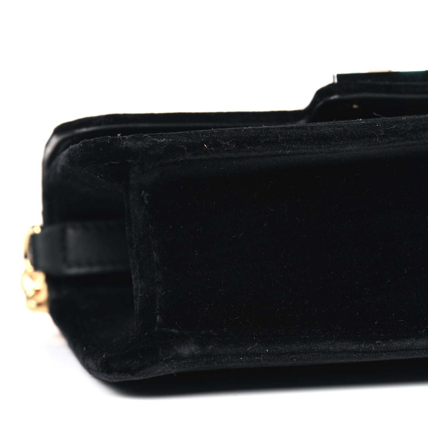 Velvet Crystal Square G Shoulder Bag Black
