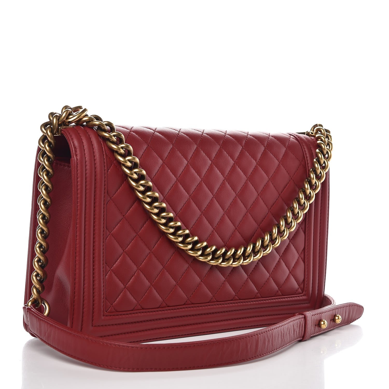 Chanel Lambskin Quilted New Medium Boy Flap Dark Red 3 of 7