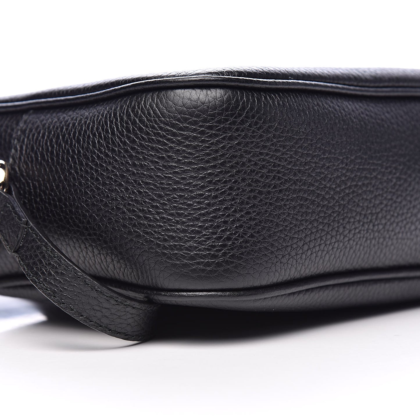 Pebbled Calfskin Small Soho Disco Bag Black