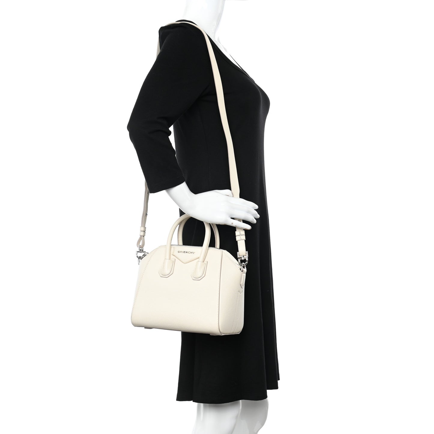 Sugar Goatskin Mini Antigona Beige Buff