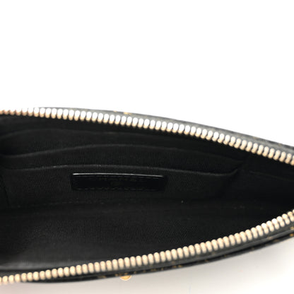 Chanel Calfskin Crocodile Embossed Graffiti 2.55 Cocodile Reissue Zip Pouch Black Gold 5 of 7
