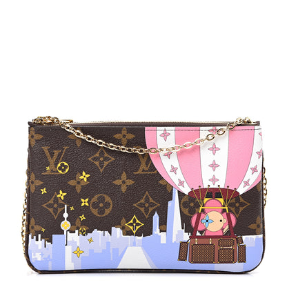 Louis Vuitton Monogram 2019 Christmas Animation Double Zip Pochette 1 of 10