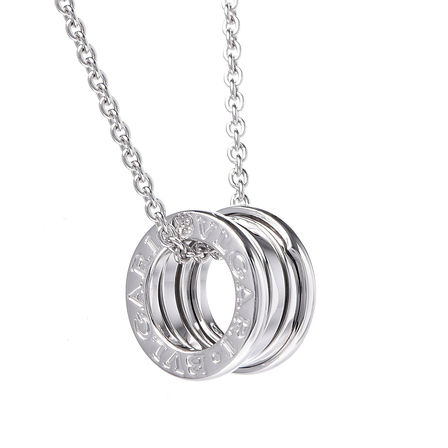 Bulgari 18K White Gold B.Zero1 Pendant Necklace 4 of 6