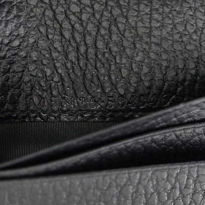 Gucci Dollar Calfskin Enamel Monochrome GG Marmont Card Case Black 8 of 11