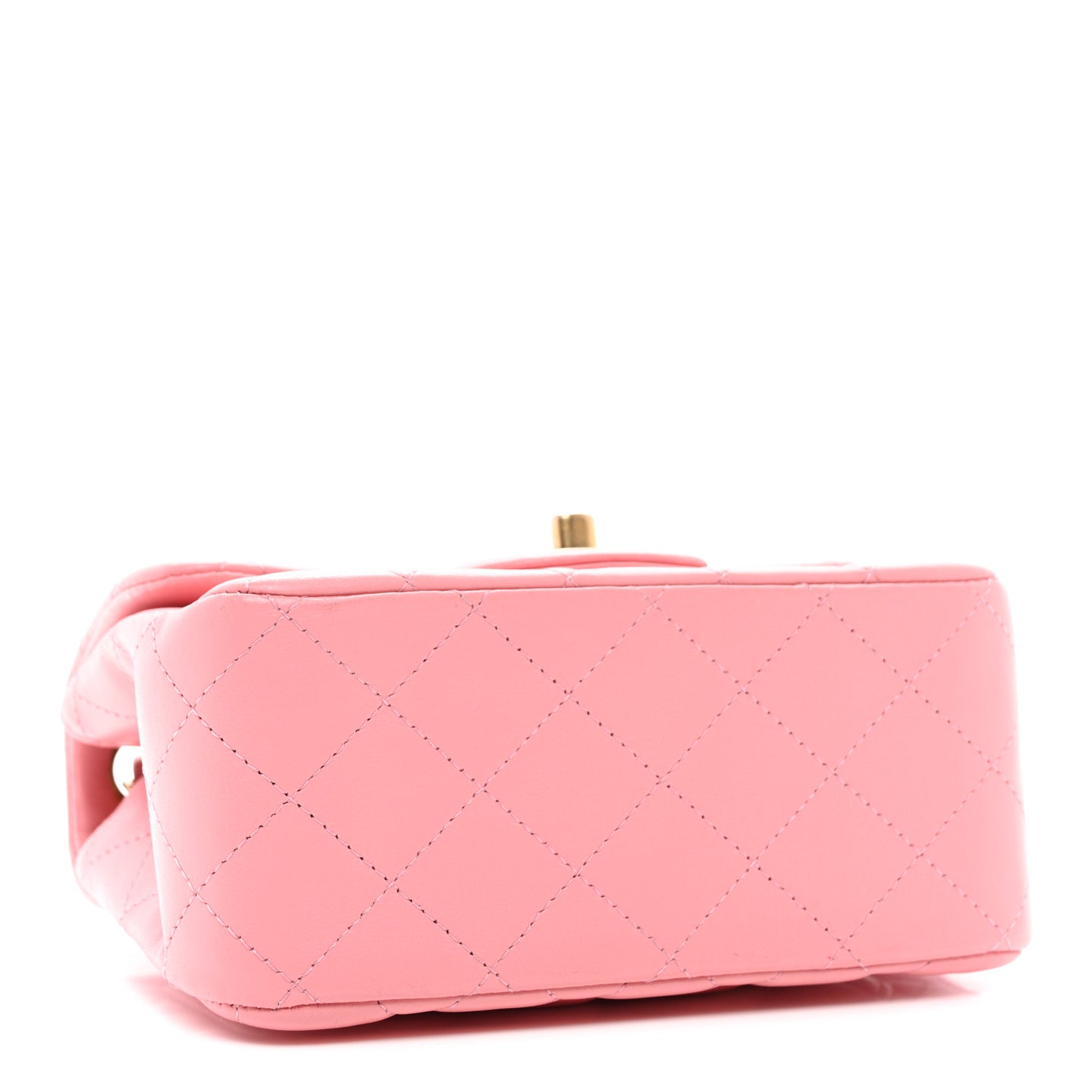Lambskin Quilted Mini Square Flap Light Pink
