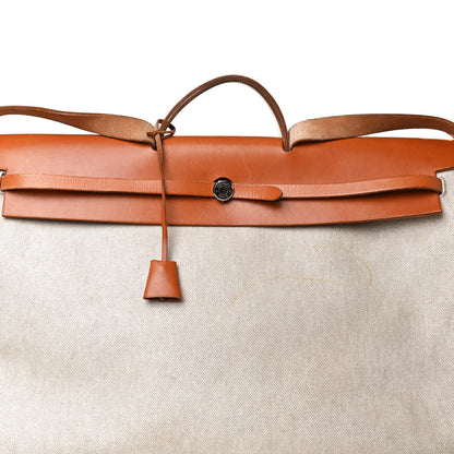 Hermes Toile Vache Calfskin Herbag Cabin Natural 7 of 23