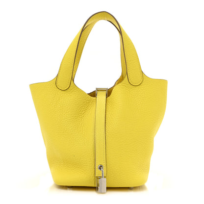 Hermes Taurillon Clemence Picotin Lock 18 PM Lime 1 of 9