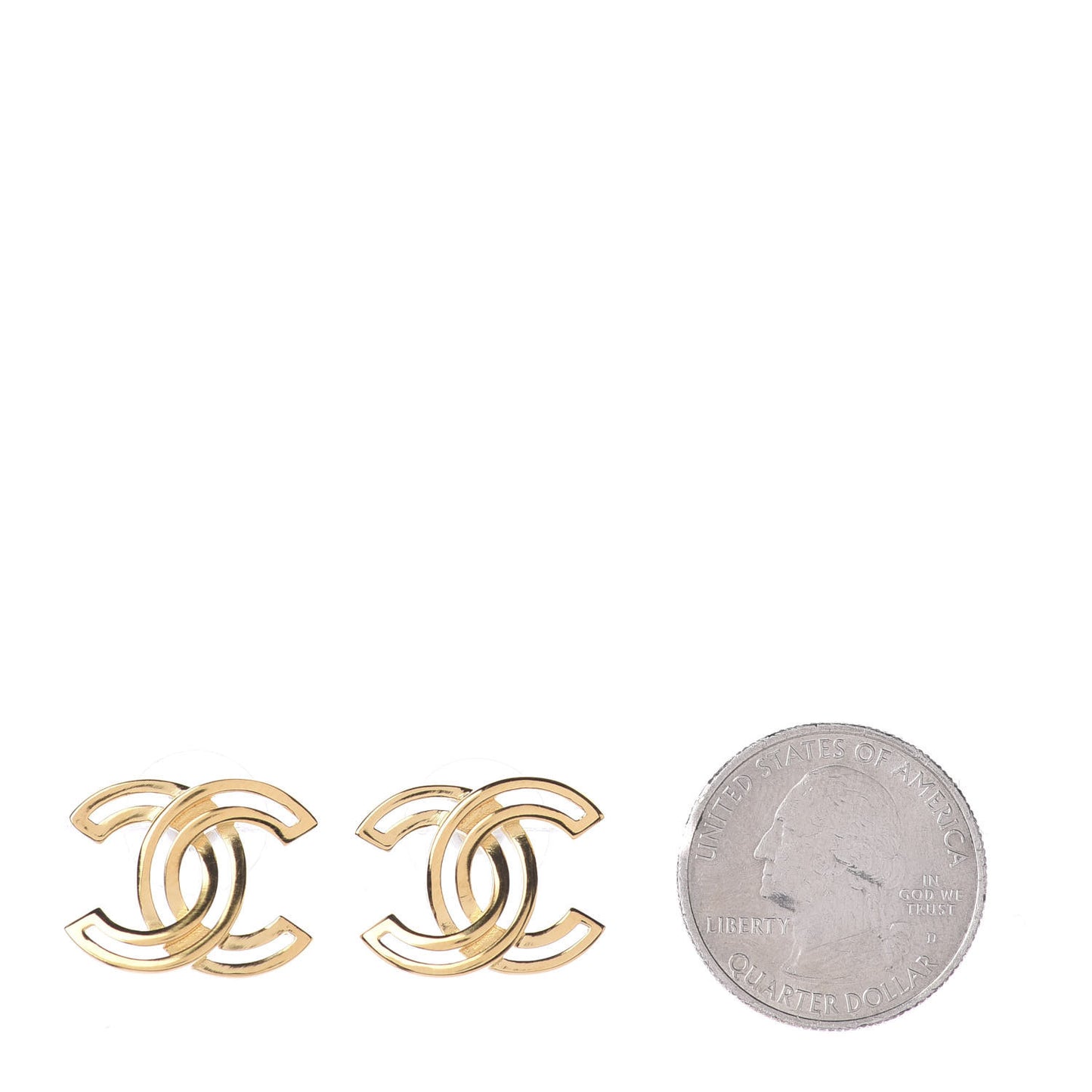 Metal Obazine CC Earrings Gold