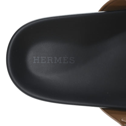 Hermes Calfskin Womens Chypre Sandals 37 Gold 7 of 8