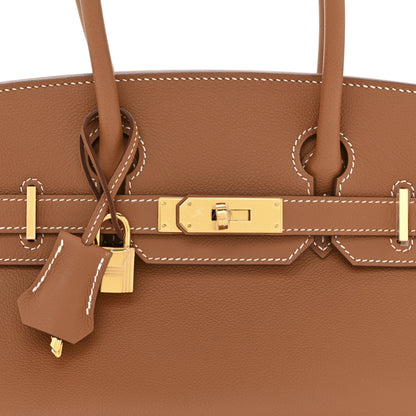 Hermes Evercolor Shoulder Birkin Light 29 Gold 7 of 10