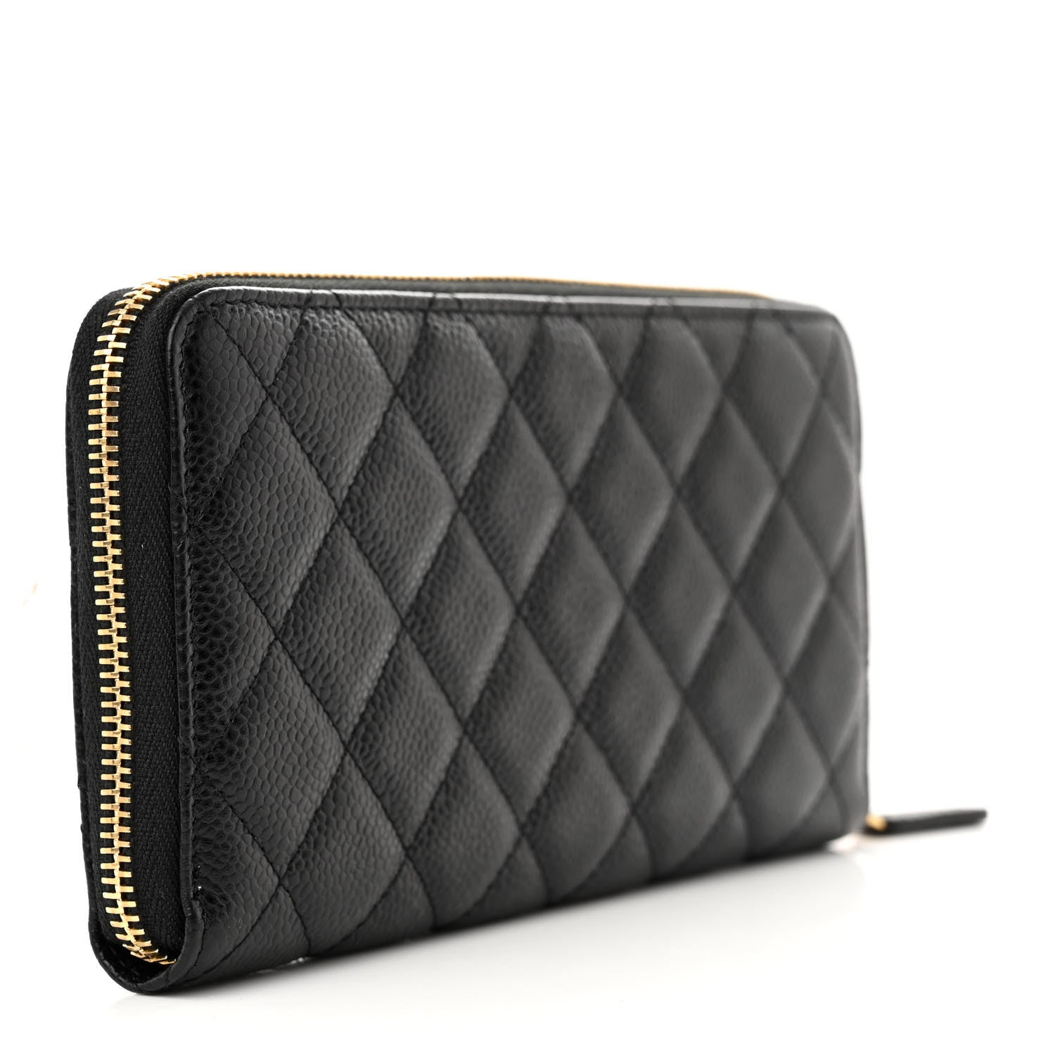 Chanel Caviar Quilted Large Gusset Zip Around Wallet Black 3 of 9