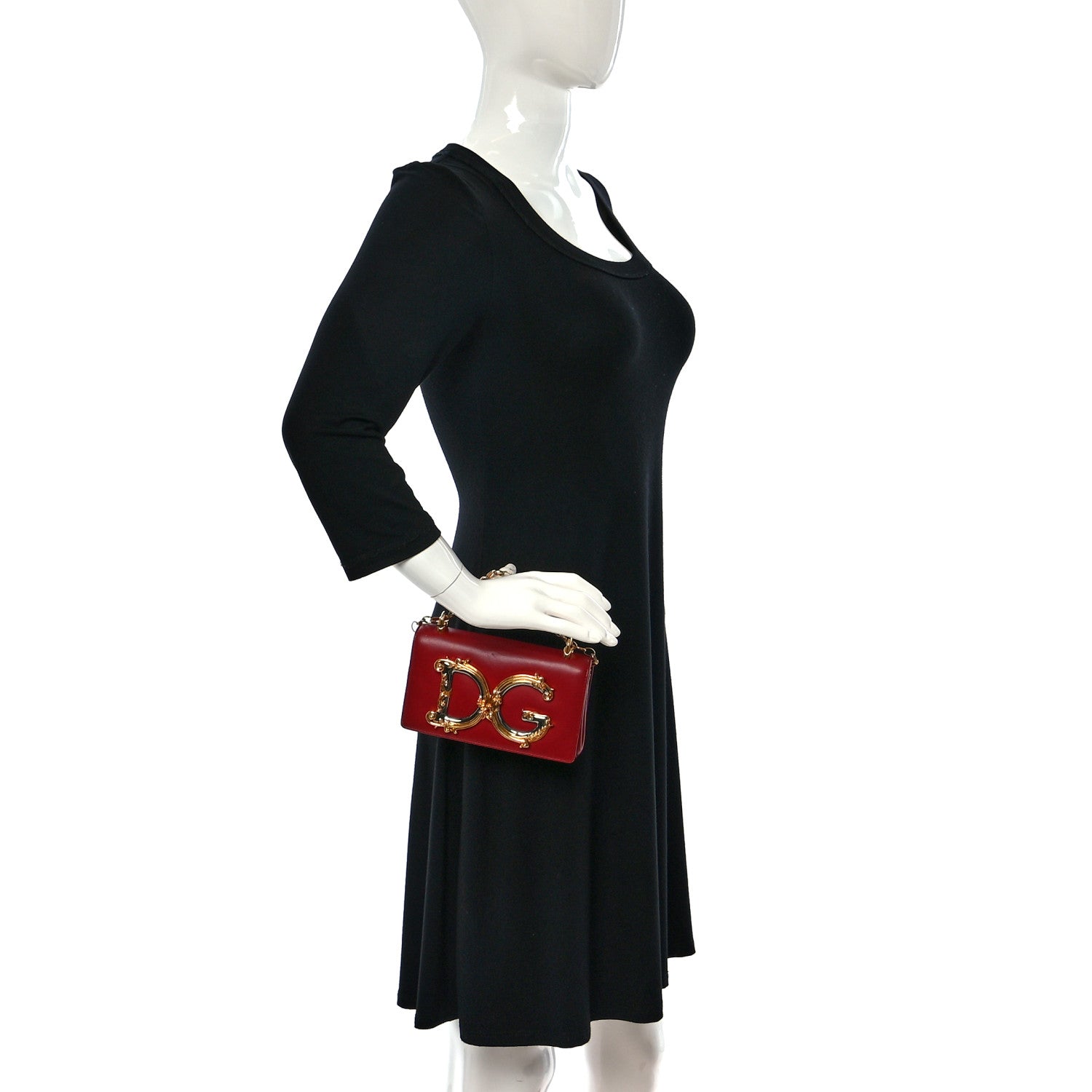 Dolce & Gabbana DOLCE & GABBANA Calfskin DG Girls Phone Shoulder Bag Red 2 of 8