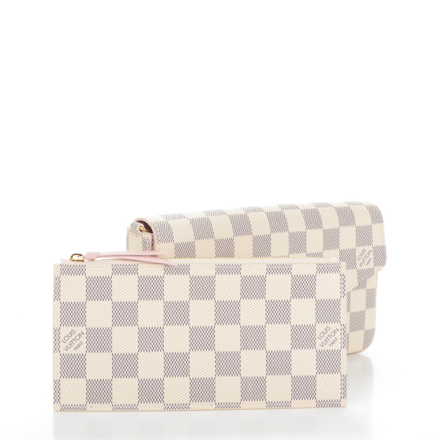 Louis Vuitton Damier Azur Pochette Felicie Chain Wallet Rose Ballerine 5 of 10