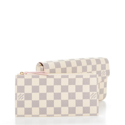 Louis Vuitton Damier Azur Pochette Felicie Chain Wallet Rose Ballerine 5 of 10