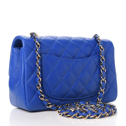 Chanel Lambskin Quilted Mini Rectangular Flap Royal Blue 3 of 11