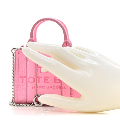 Marc Jacobs Grained Calfskin Nano Bag Charm The Tote Bag Fluro Candy Pink 2 of 7