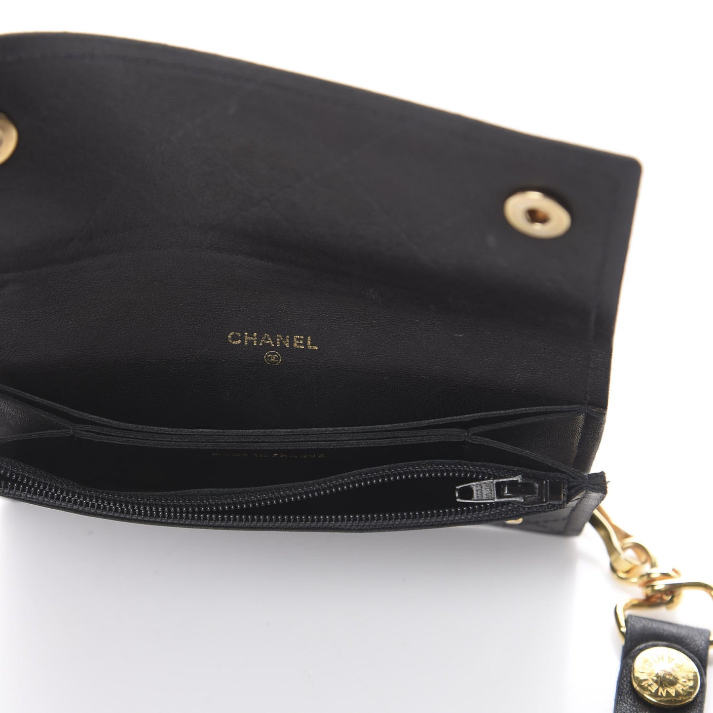 Lambskin Stitched Card Holder Black