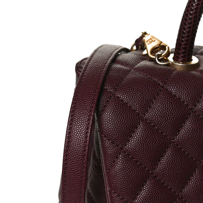 Chanel Caviar Lizard Quilted Medium Coco Handle Flap Burgundy 16 of 17