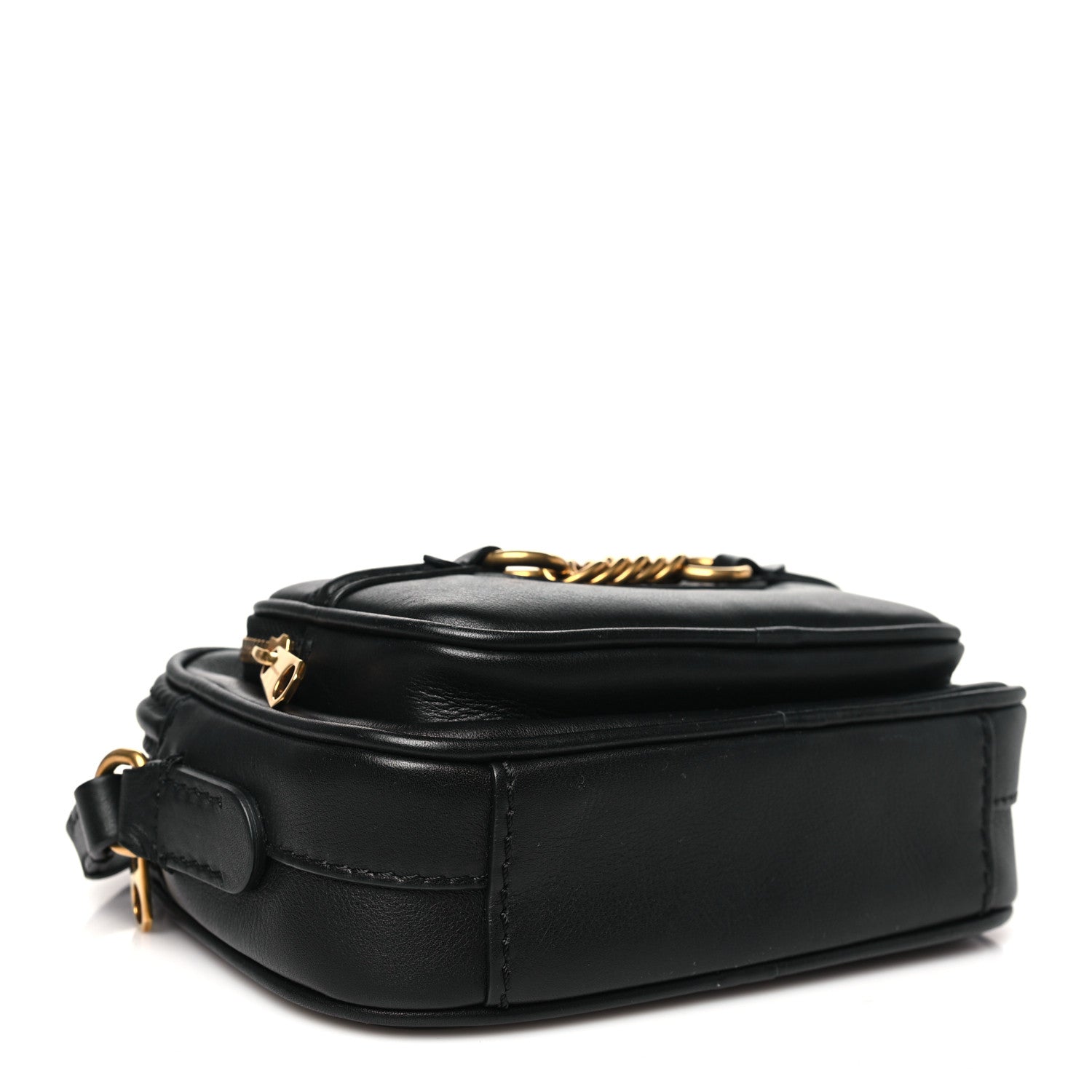Burberry Smooth Calfskin 1983 Knight Check Link Camera Bag Black 4 of 10