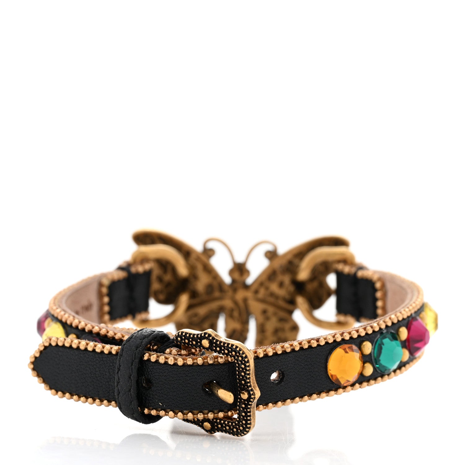 Gucci Calfskin Crystal Butterfly Bracelet Multicolor 3 of 9