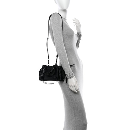 Balenciaga Semi Shiny Calfskin Crocodile Embossed Neo Classic Black Hardware Mini City Black 3 of 11