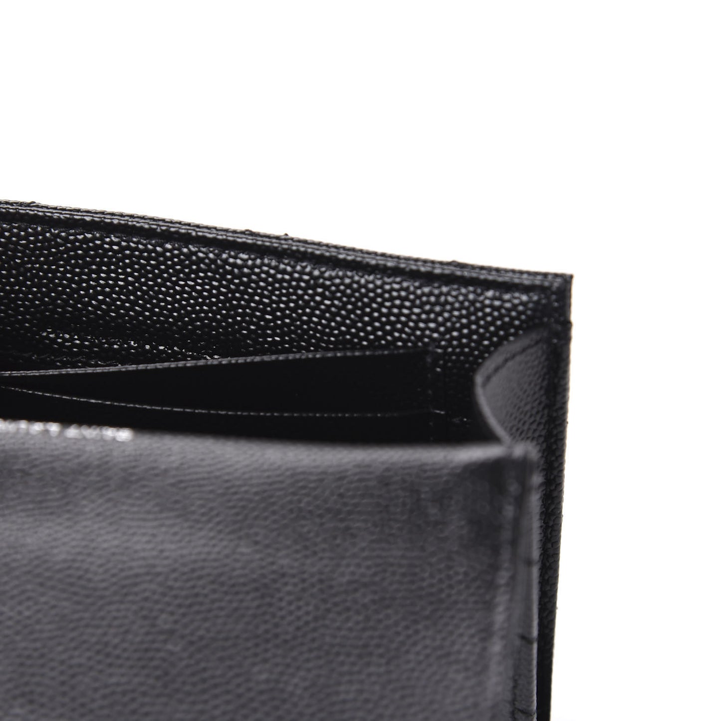 Grain De Poudre Matelasse Chevron Small Monogram Envelope Wallet Black