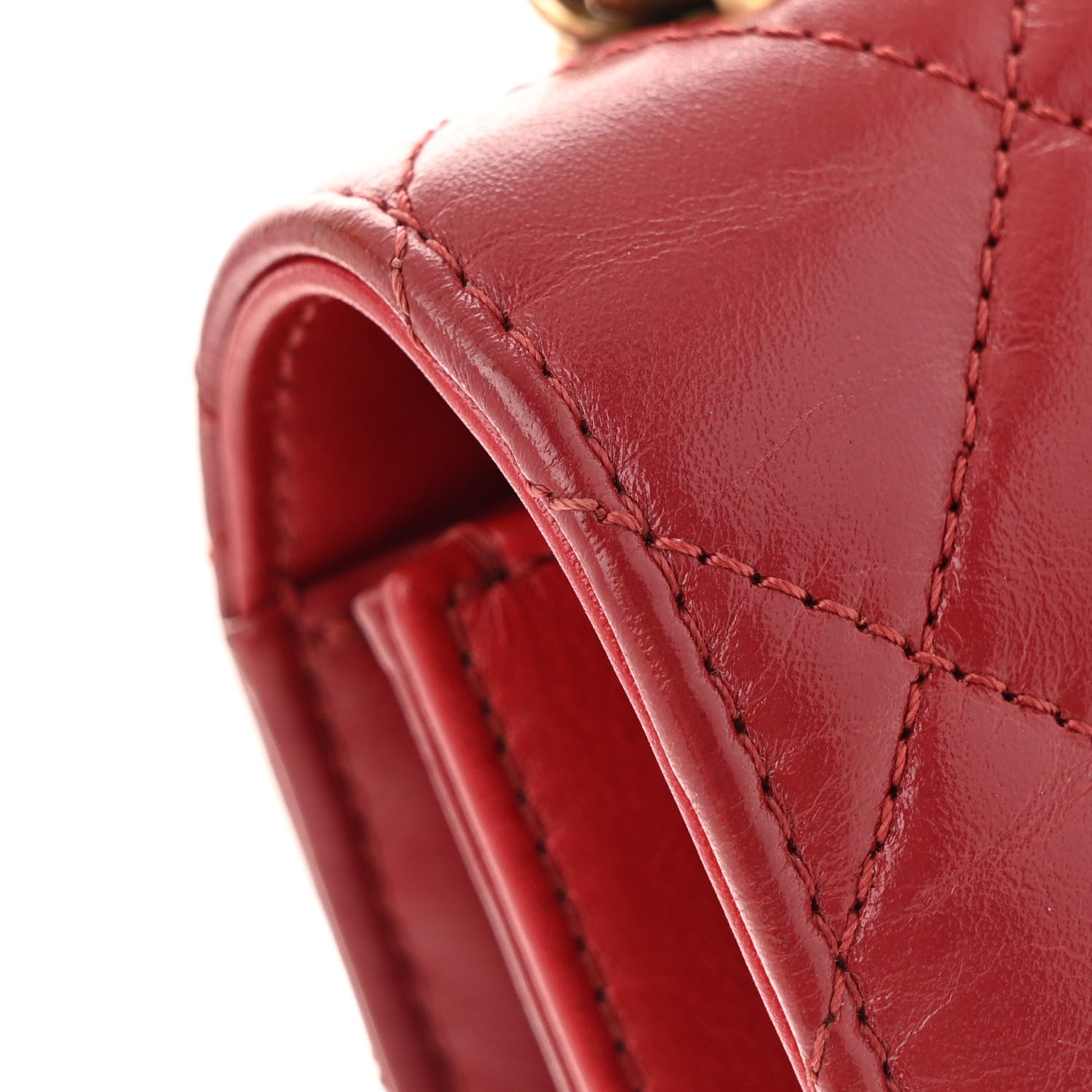 Chanel Calfskin Caviar Quilted Mini Chain Handle Flap  Red 12 of 14