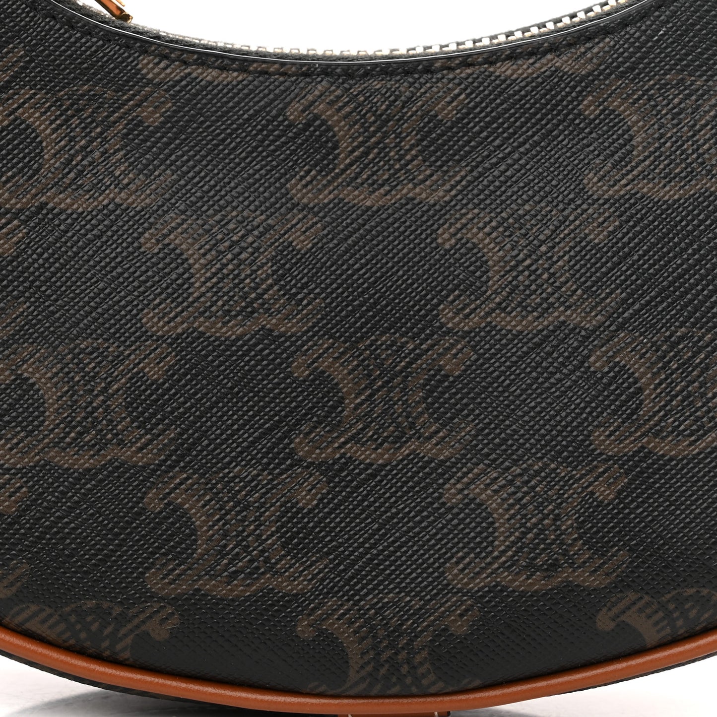 Canvas Calfskin Mini Ava Triomphe Shoulder Bag Tan