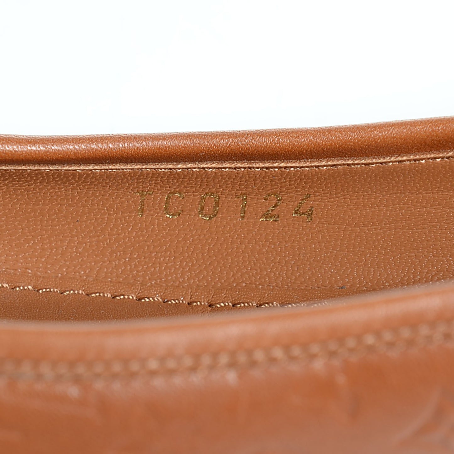 Calfskin Embossed Monogram Debbie Ballerina Flats 36 Cognac