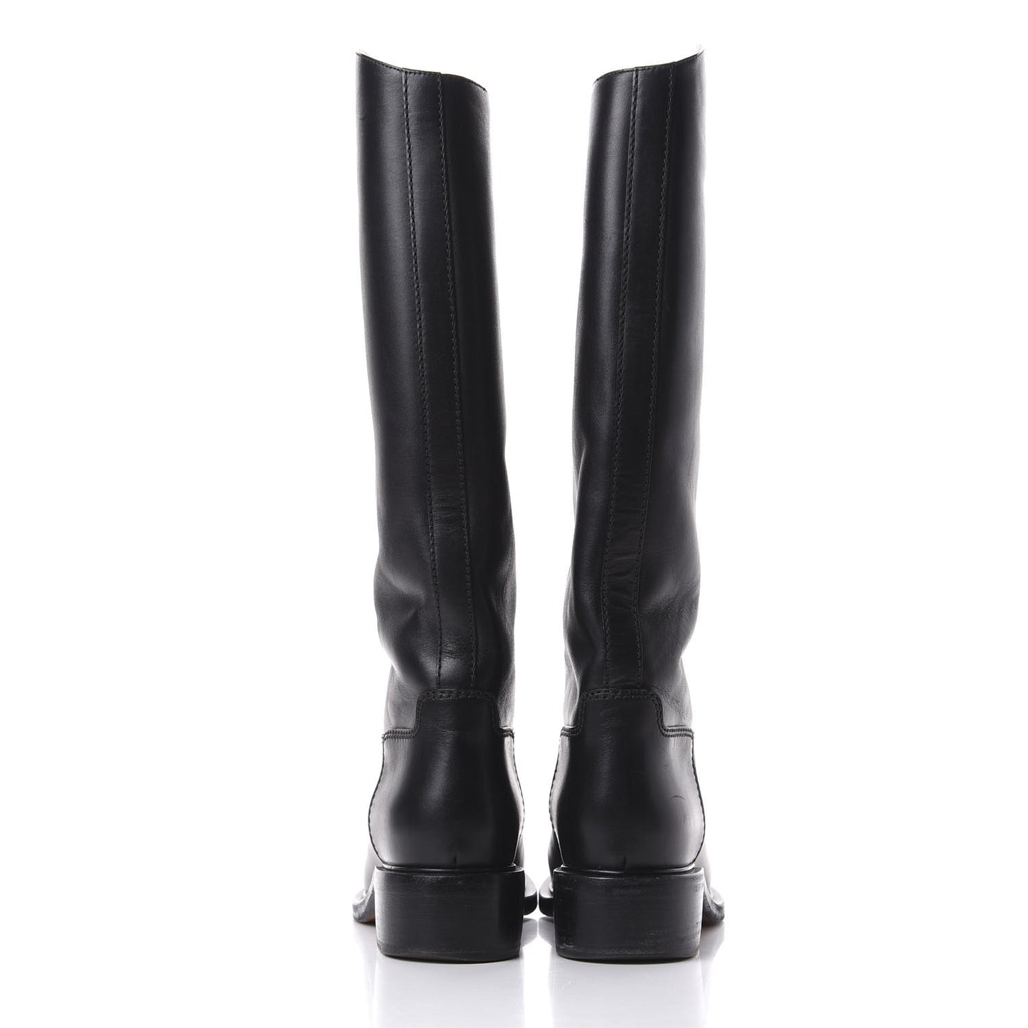 Calfskin Knee High Boots 40 Black