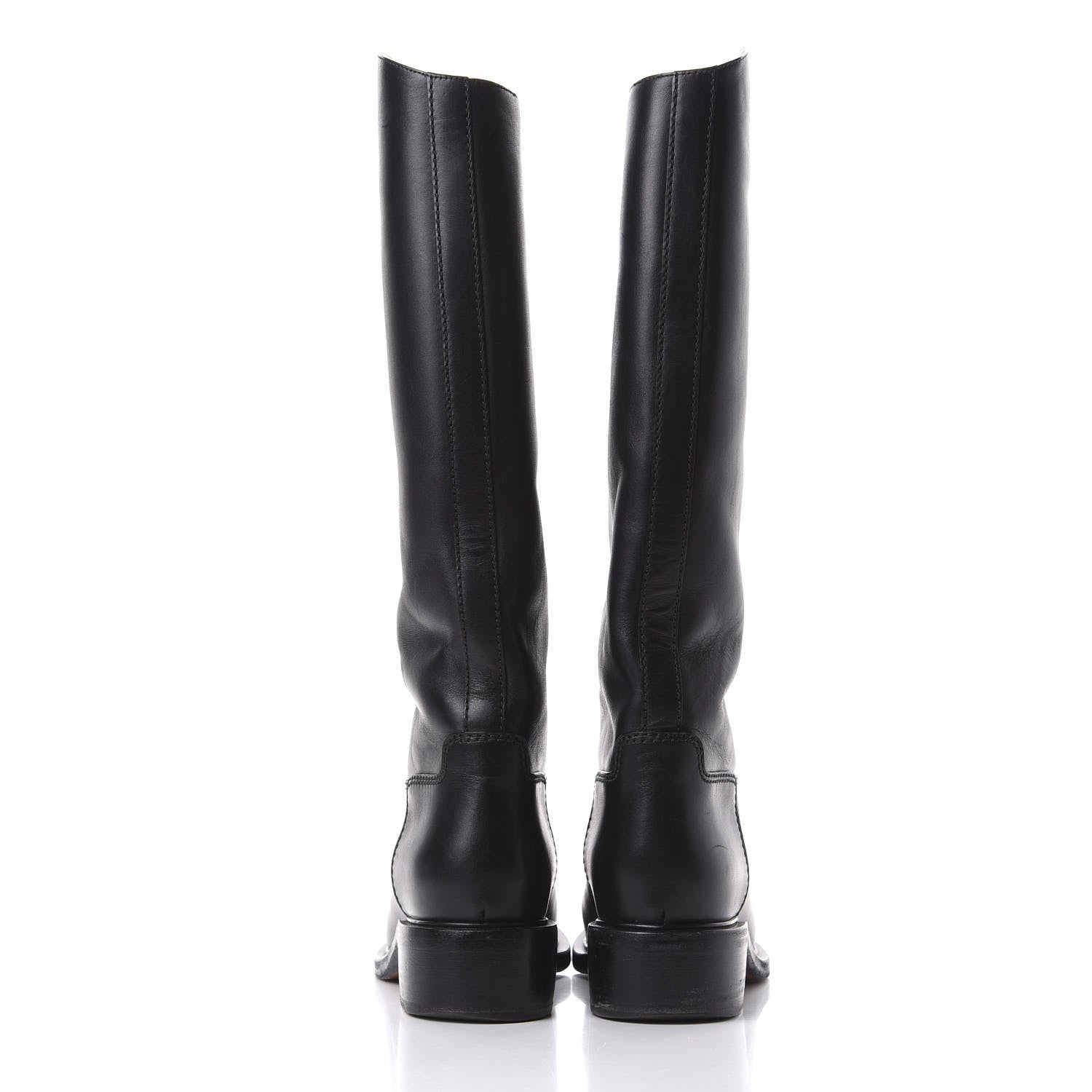 Chanel Calfskin Knee High Boots 40 Black 7 of 10