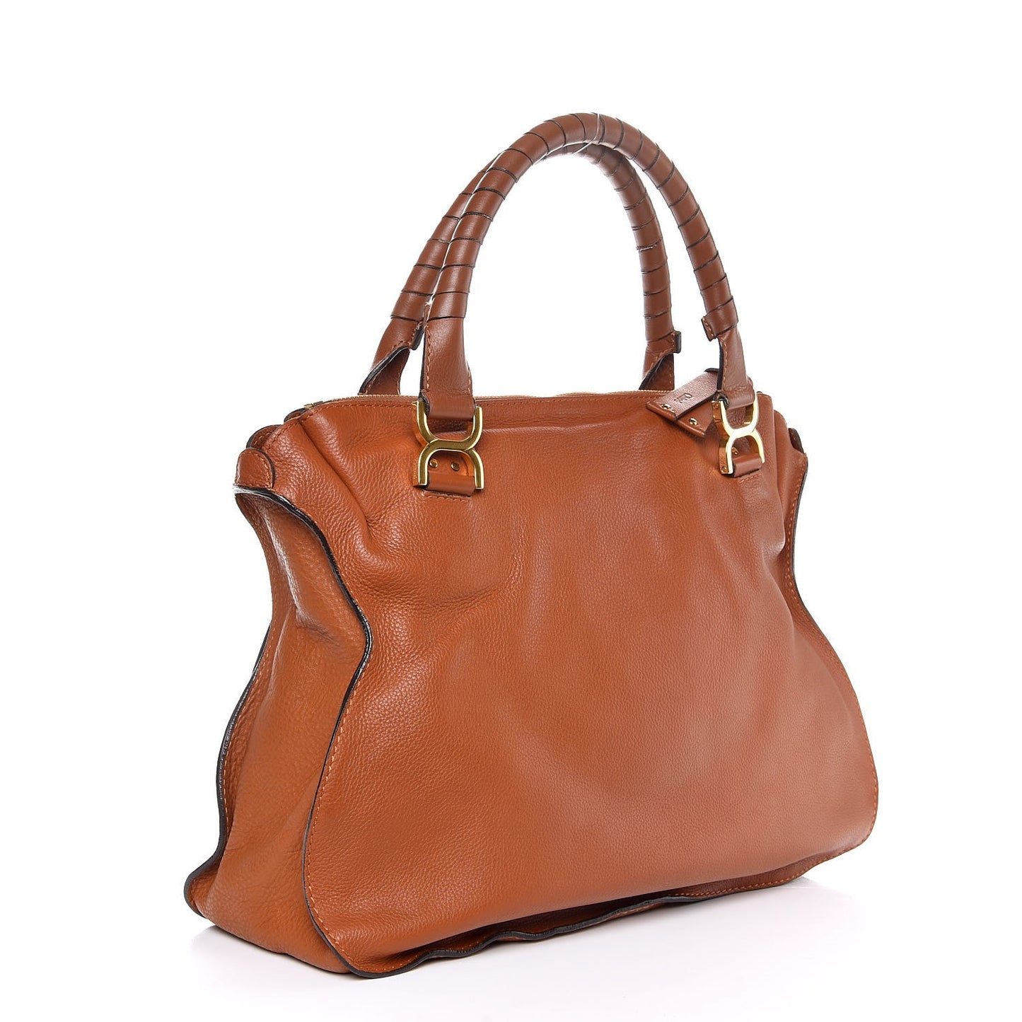 Calfskin Large Marcie Satchel Tan
