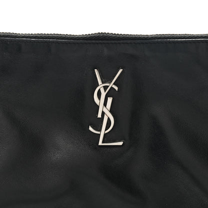 Saint Laurent Calfskin Monogram Fringe Pouch Black 8 of 13