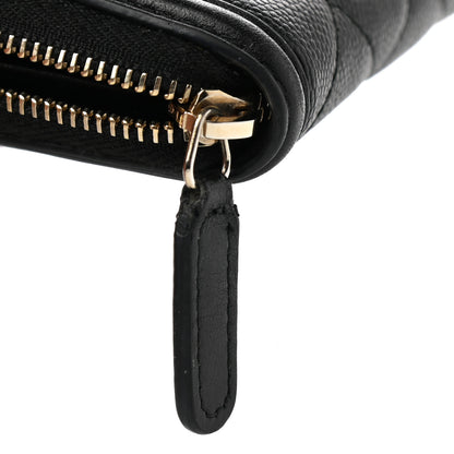 Chanel Caviar Quilted Medium Filigree Zip Around Wallet Black 9 of 11