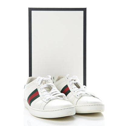 Gucci Calfskin Crocodile Web Womens Ace Sneakers 39 White Green 18 of 18