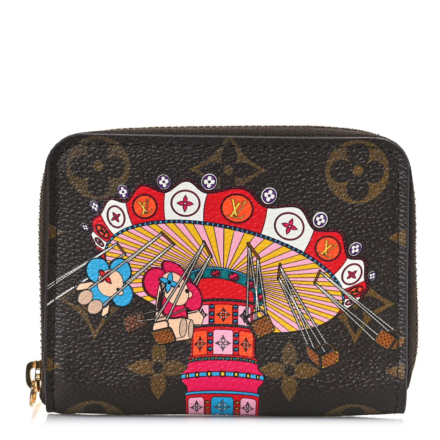 Monogram 2020 Christmas Animation Swing Ride Zippy Coin Purse Pink Poppy