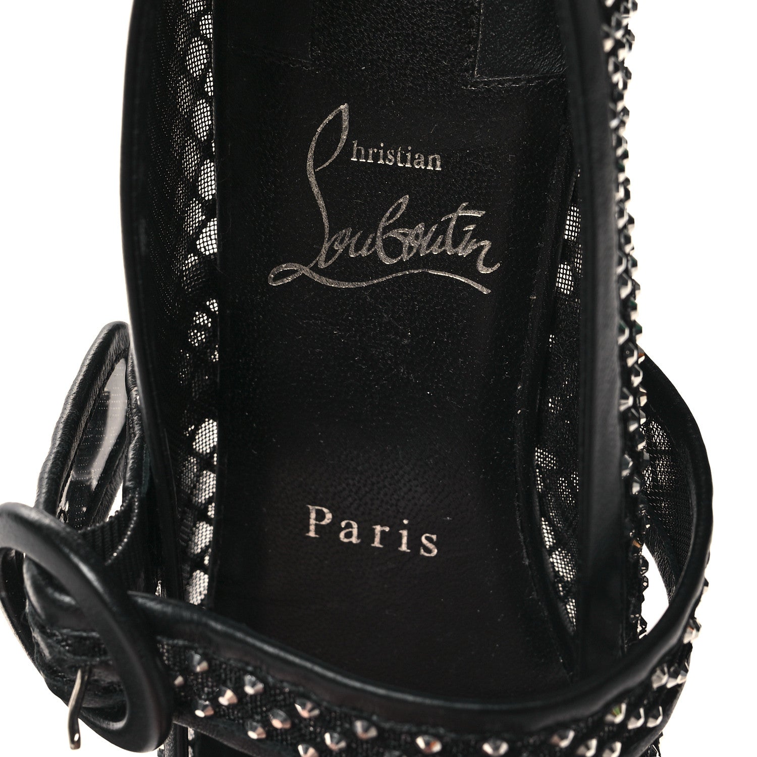 Christian Louboutin Crystal Mamastrapitina Strass Mesh Ballerina Flats 36.5 Black 7 of 8