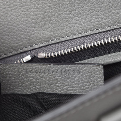 Alexander McQueen Pebbled Calfskin Small Skull Padlock Zip Around Tote Grey 9 of 9