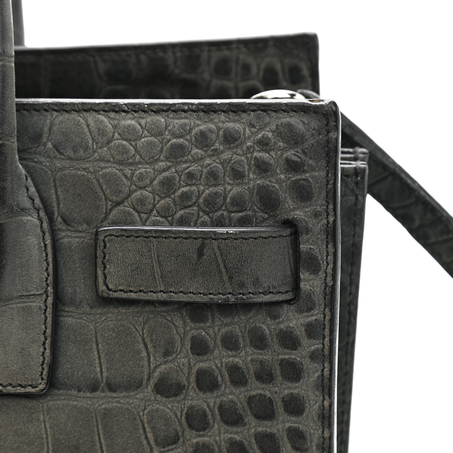 Calfskin Crocodile Embossed Small Sac De Jour Fog