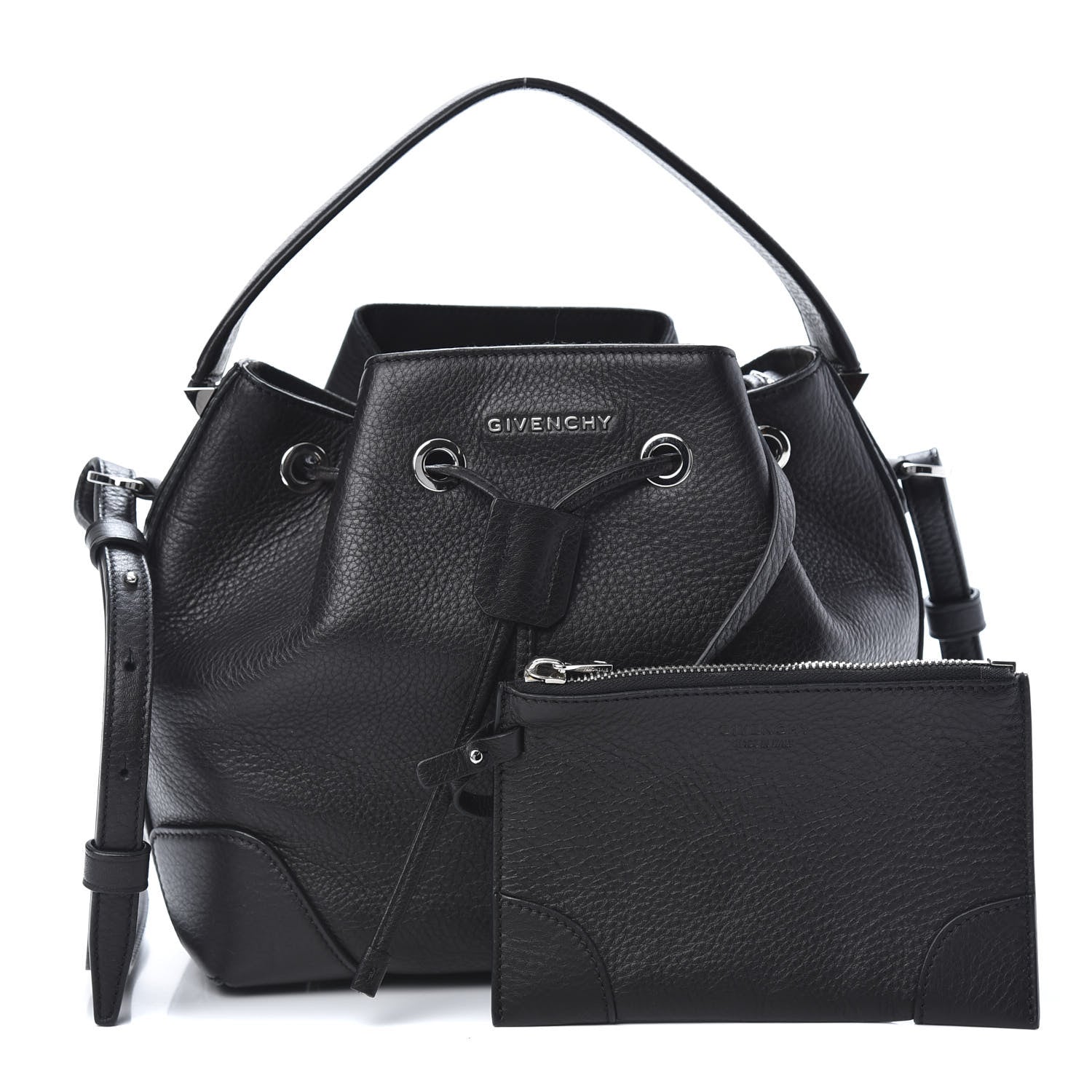 Givenchy Calfskin Small Lucrezia Drawstring Bucket Bag Black 1 of 11
