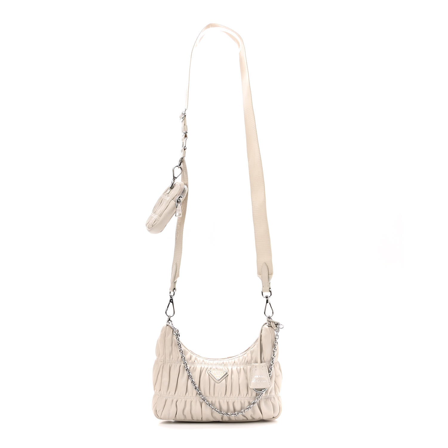 Prada Nappa Gaufre Re-Edition 2005 Shoulder Bag Talco 1 of 13