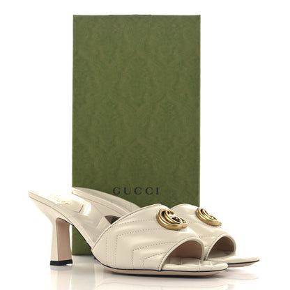 Gucci Nappa Matelasse GG Marmont 75mm Slide Sandals 41.5 Mystic White 10 of 10