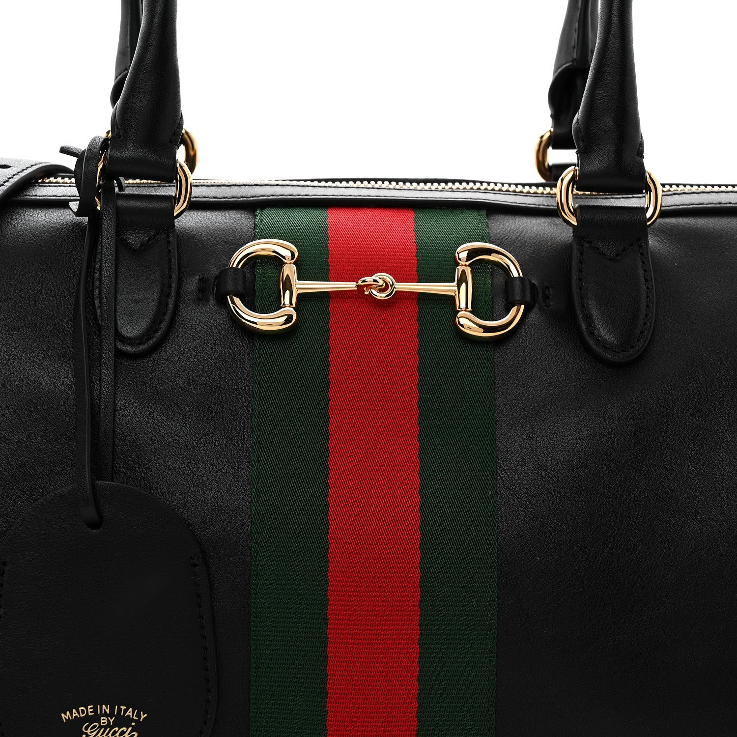 Gucci Calfskin Web Large Borsetto Boston Black 8 of 11