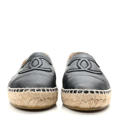 Chanel Lambskin CC Espadrilles 37 Black 2 of 9