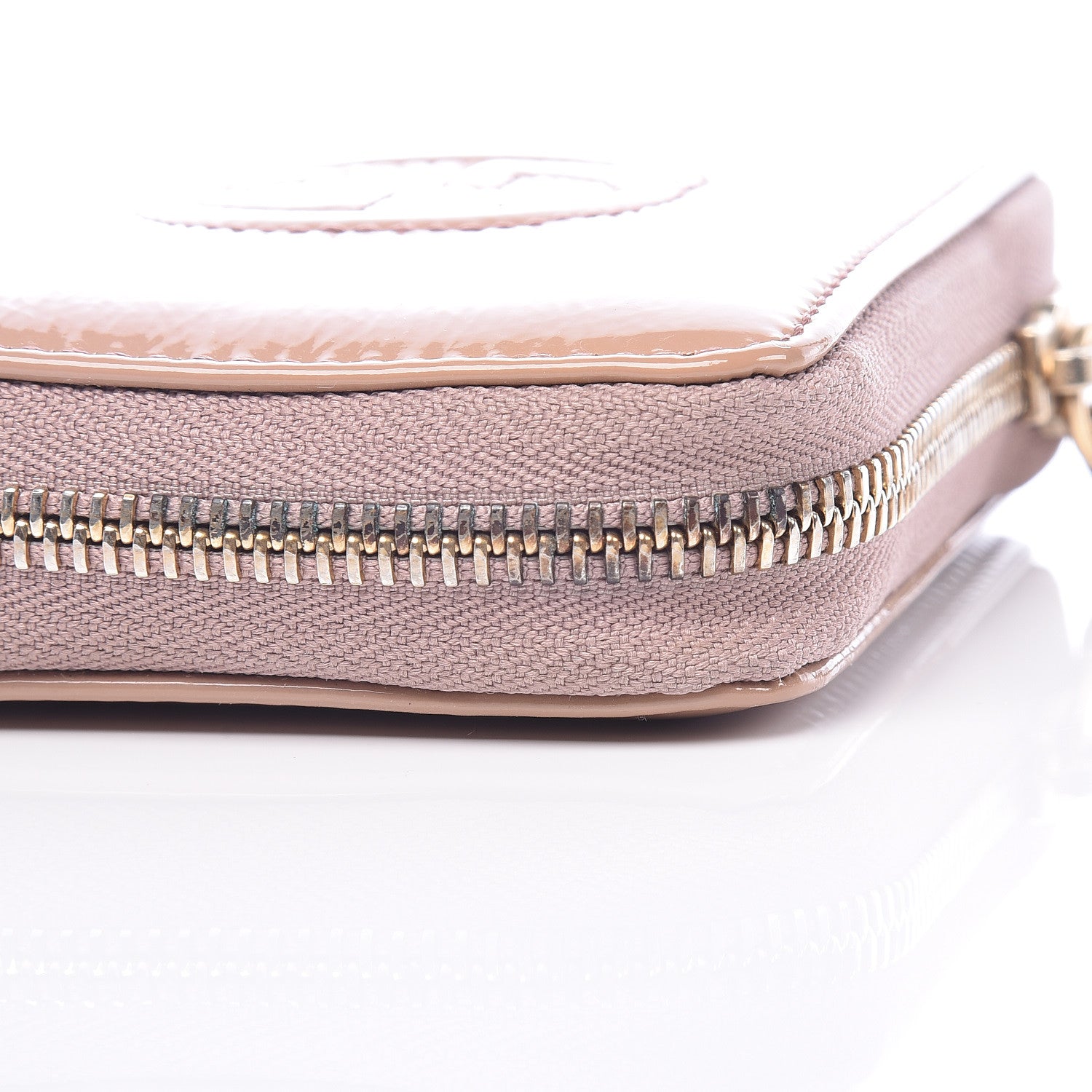 Gucci Patent Soho Compact Disco Zip Around Wallet Dark Cipria 11 of 12