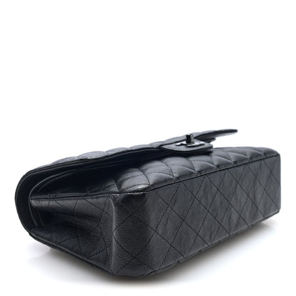 Chanel Crumpled Calfskin Quilted Medium Double Flap So Black 4 of 10