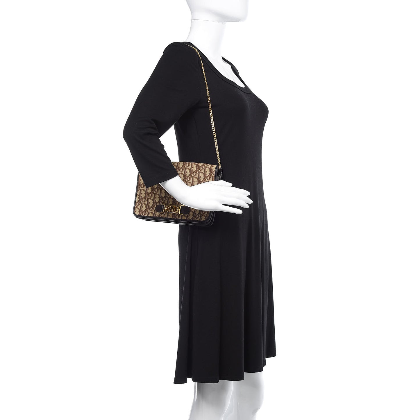 Monogram Chain Flap Brown